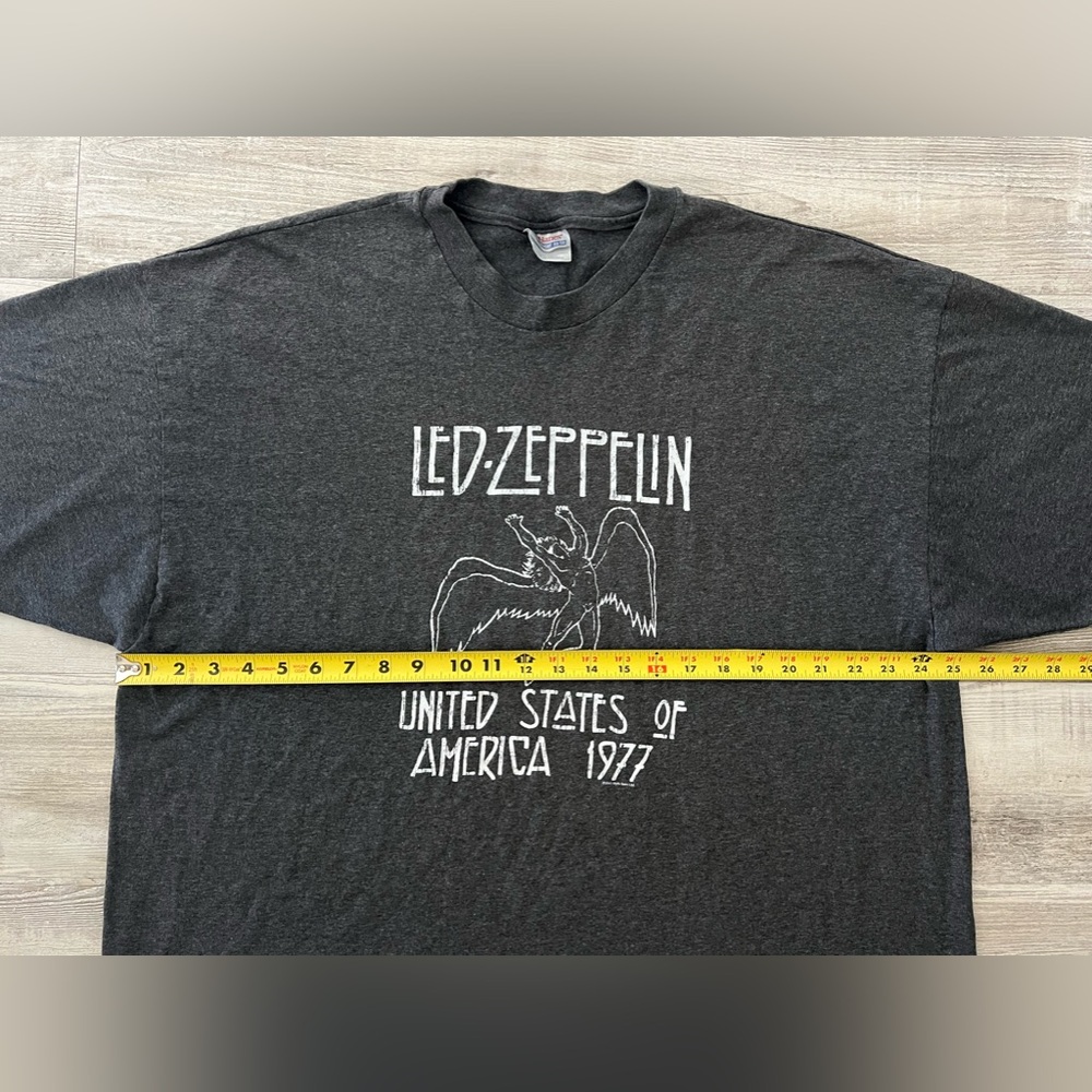 Led Zeppelin 1977 USA Tour Vintage Style Band Tee XXL Gray Graphic Shirt - Picture 6 of 10
